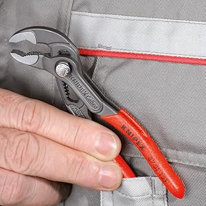 5-piece cobra pliers set in black with tool roll