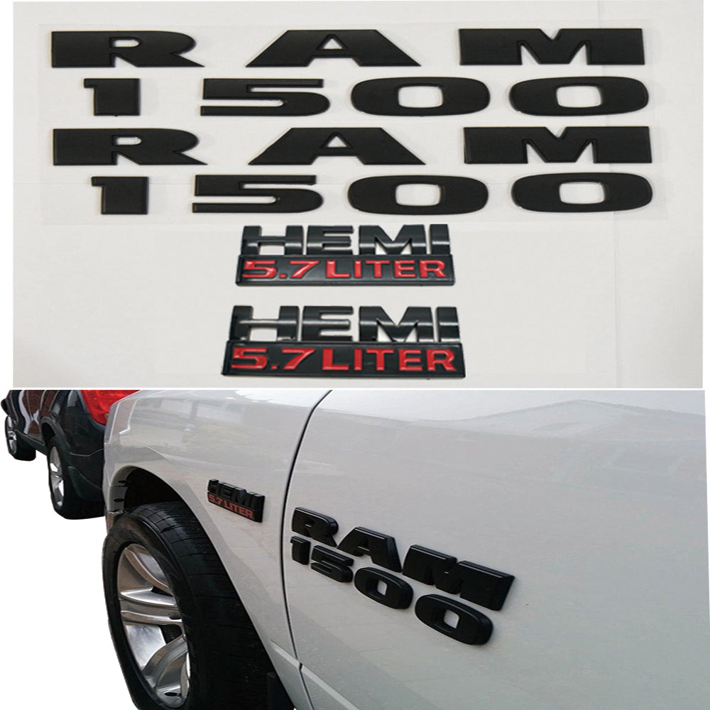 RAM 1500 HEMI 5.7L 4X4 black emblem badge kit
