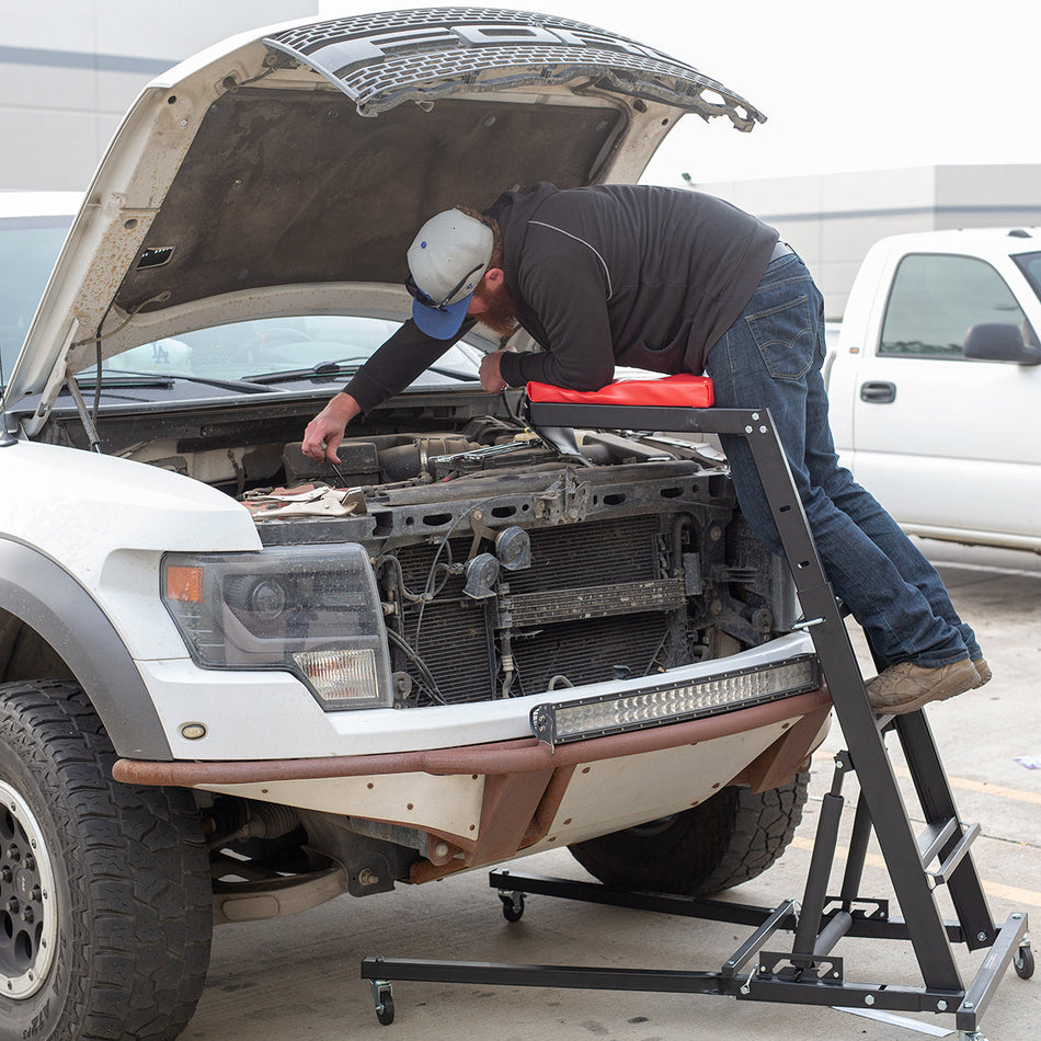 Foldable High Top Creeper with Adjustable Height (48"-66"), 400lb Capacity