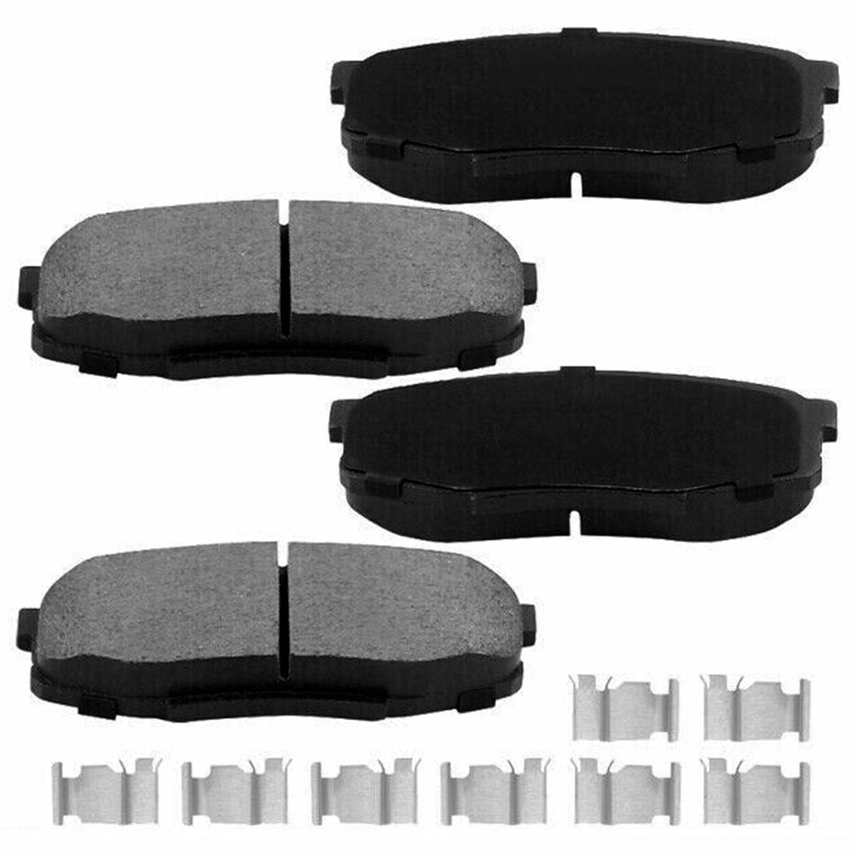 Rear ceramic brake pads with hardware for Acura MDX RLX and Honda Odyssey Pilot