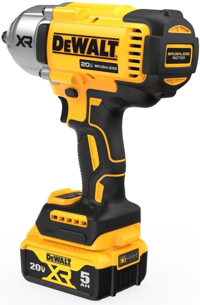 20V Cordless impact wrench kit with 1/2" hog ring, 4-speed control, and high torque for efficient work.