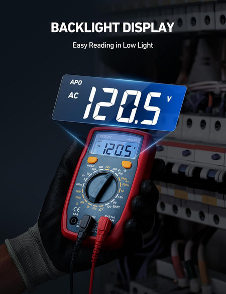Digital Multimeter 2000 Counts for AC/DC Voltage and Resistance Testing