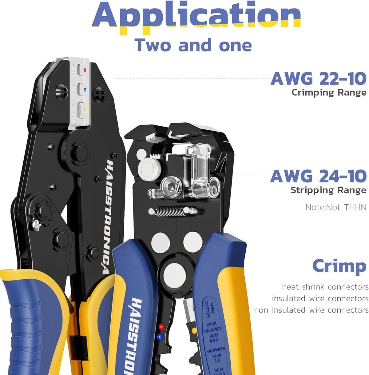 Professional Wire Stripper and Crimper Tool for AWG 24-10 Stripping & 22-10 Crimping