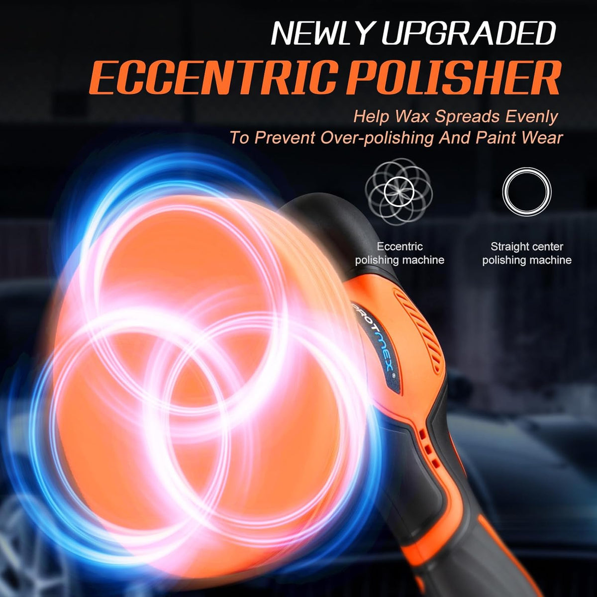 Cordless 21V Car Polisher Kit with 2 Batteries and 18 Attachments for Detailing