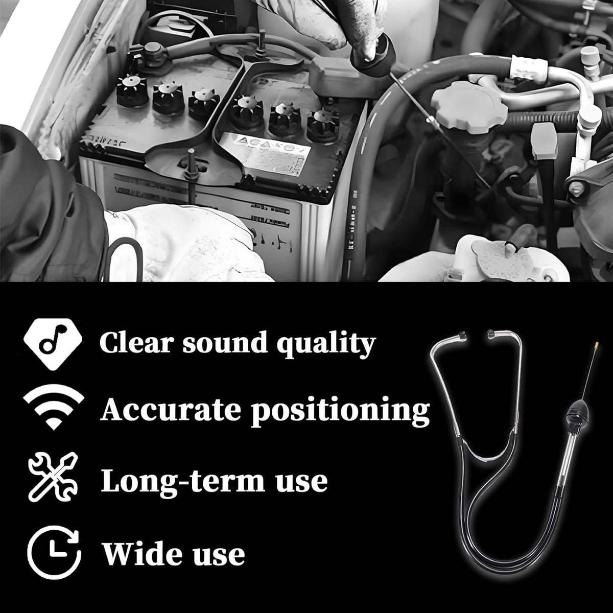 Auto Stethoscope Engine Diagnostic Tool for Car, Truck & Motorcycle