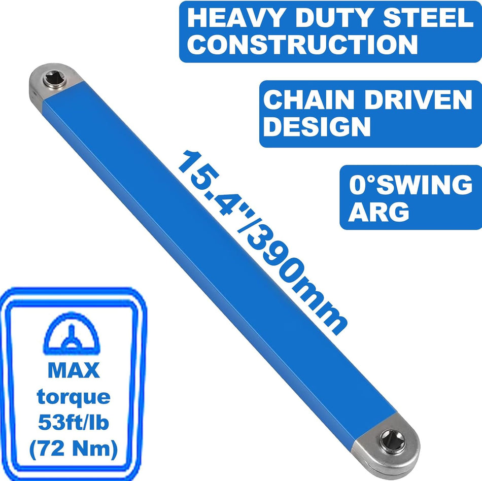 15-Inch Impact Offset Wrench Set with 1/4", 3/8", 1/2" Drive Adapters