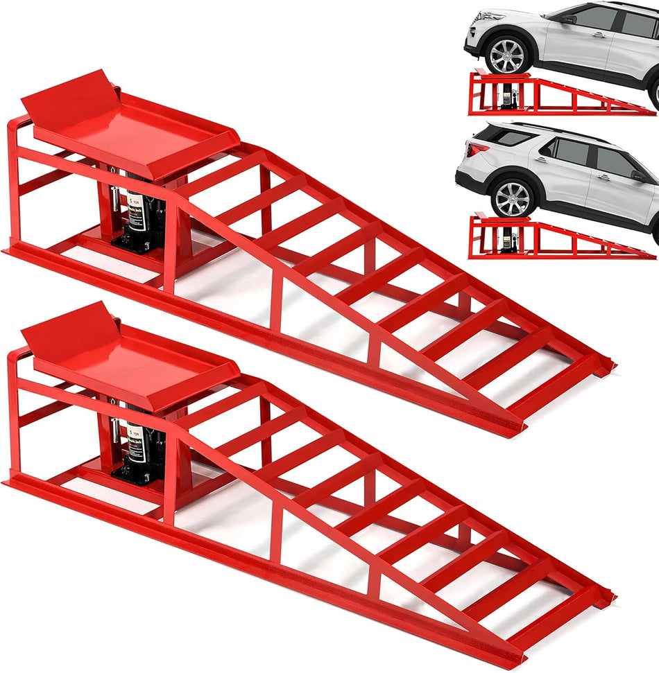 5-Ton Hydraulic Car Ramps (2-Pack) with 11,000lb Capacity