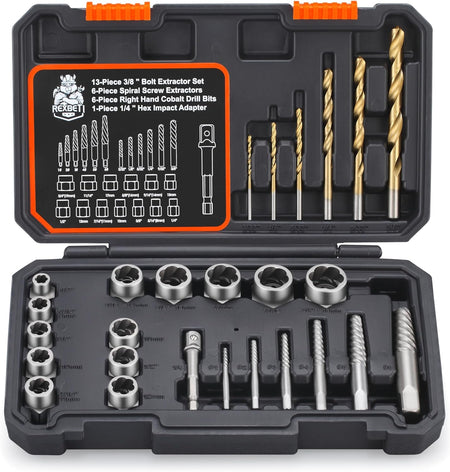 13-Piece Bolt & Nut Remover Set, Chrome Molybdenum Steel Extractor Kit