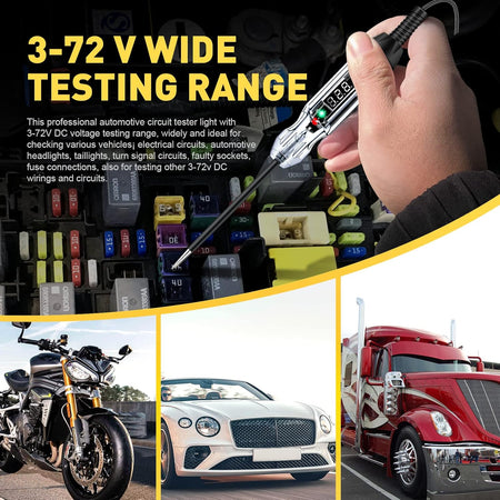3-72V DC Circuit Tester with LED Display for Trailer Brakes