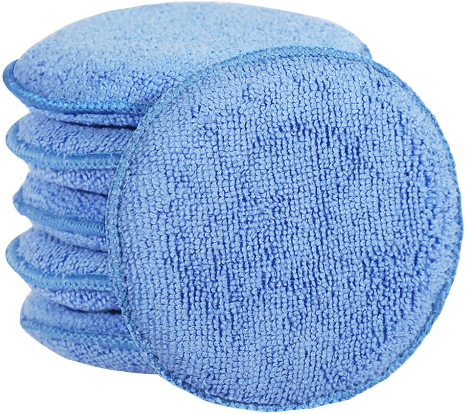 5-Inch Microfiber Wax Applicator Pads (6-Pack) for Car Detailing