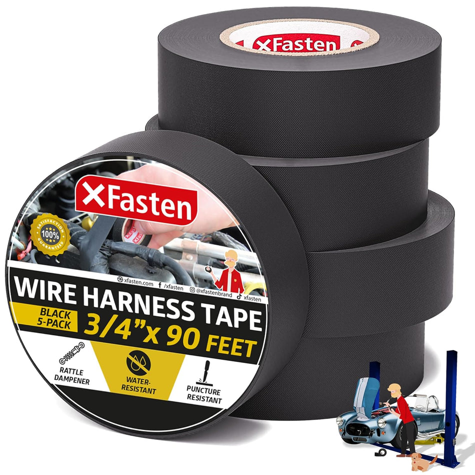 3/4-Inch High Temperature Wire Harness Tape (5-Pack, 50ft Each)