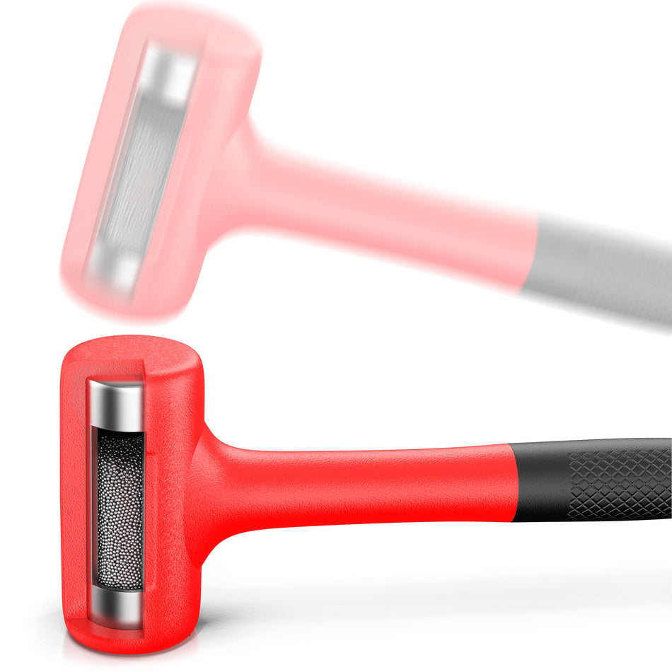 3 lb dead blow hammer with polyurethane head and steel shot core