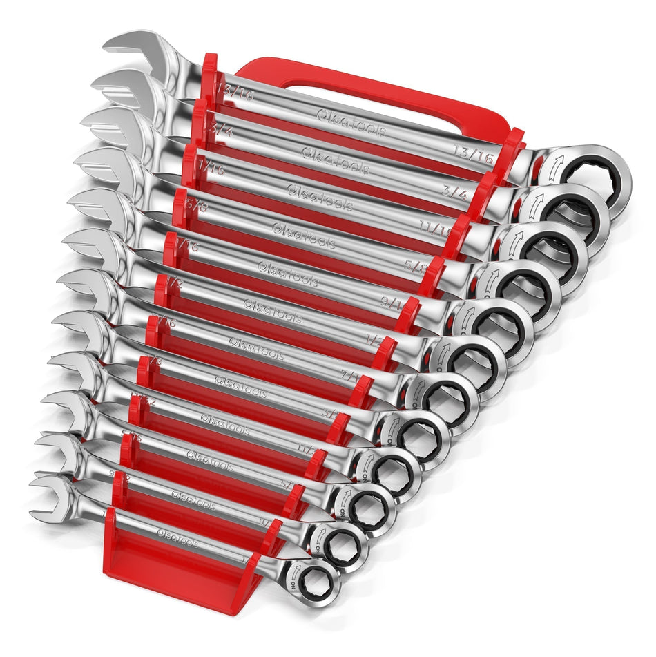 12-piece metric ratcheting wrench set with 120-tooth mechanism