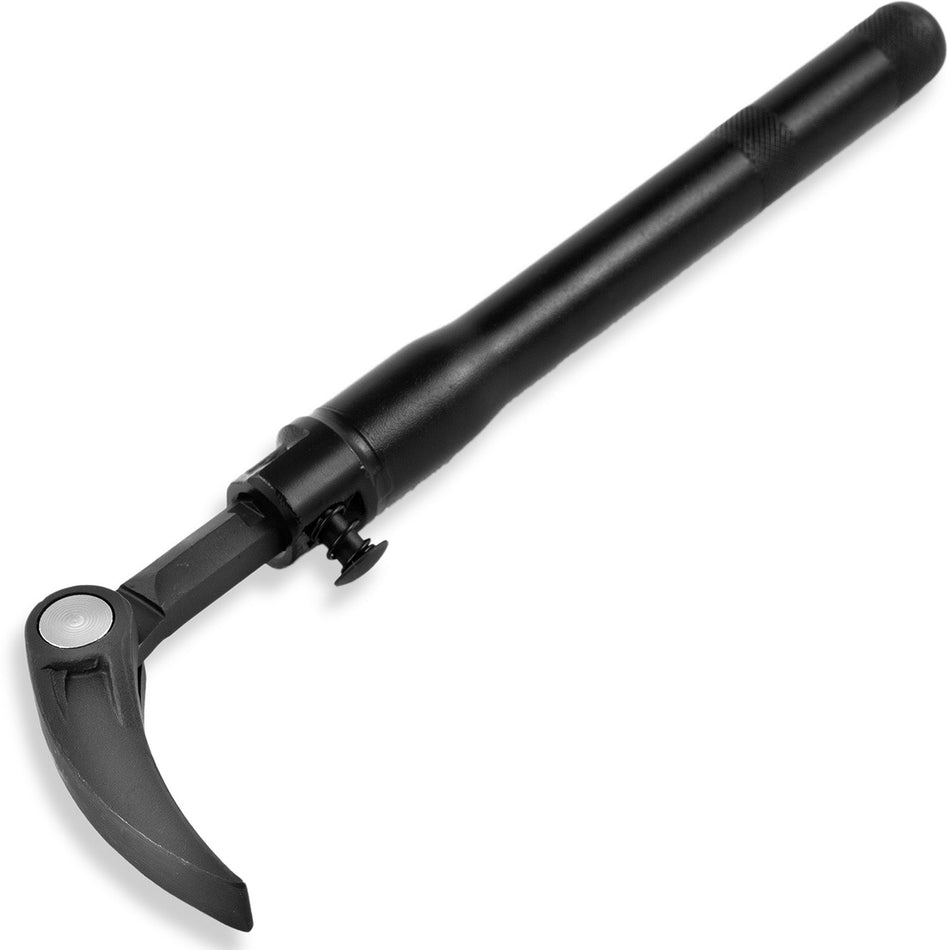 Extendable pry bar with adjustable length and pivoting head