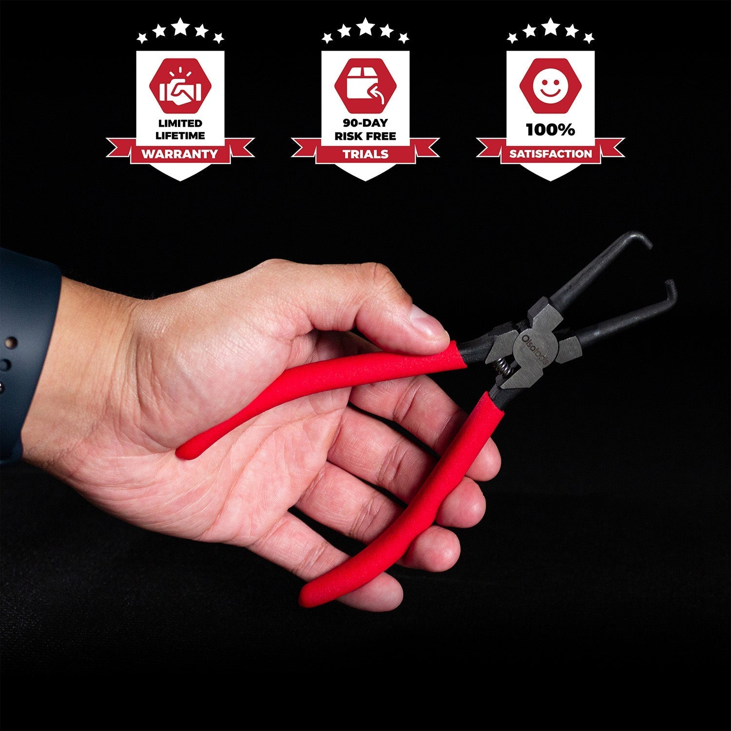 Automotive electrical connector removal pliers with dual-hook design