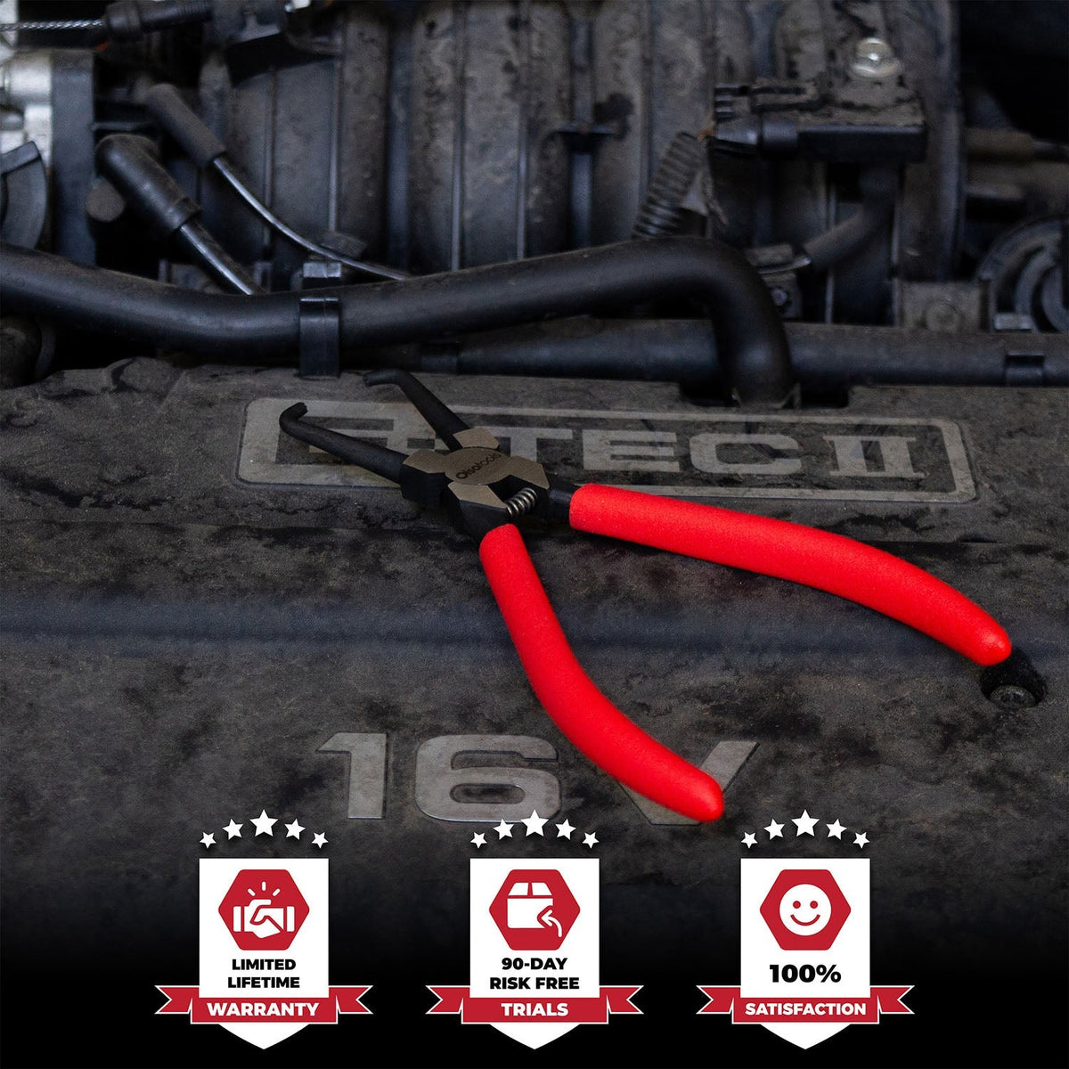 Automotive electrical connector removal pliers with dual-hook design