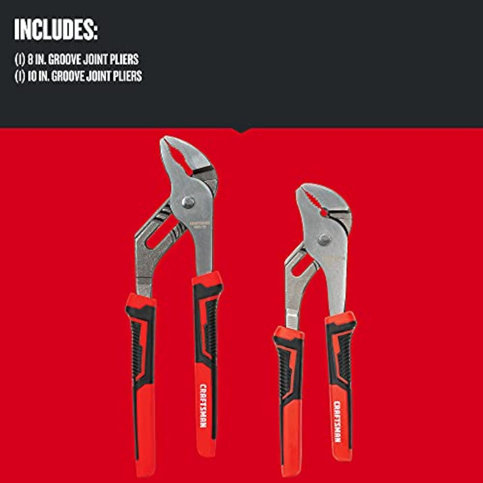 8 and 10 Inch Groove Joint Pliers Set – Heavy Duty with Ergonomic Grip
